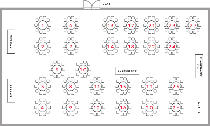 VARIJANTA SEDENJA od 330 do 360 OSOBA