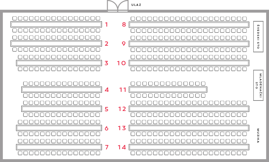 VARIJANTA SEDENJA za 510 OSOBA